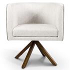 Poltrona Decorativa Sala De Estar Giratória Base Domi