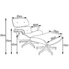 Poltrona Decorativa Sala De Estar Giratória Com Apoia-pés Cha