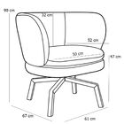 Poltrona Decorativa Sala De Estar Giratória Helena Rústico Be