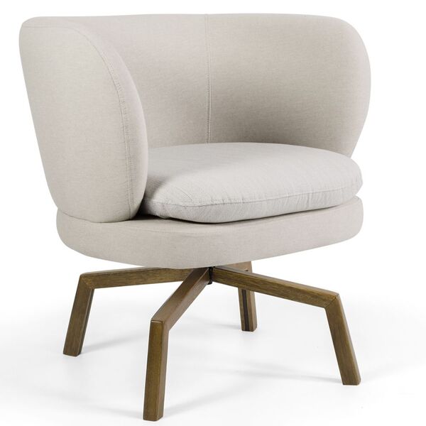 Poltrona Decorativa Sala De Estar Giratória Helena Rústico Be