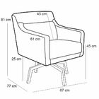 Poltrona Decorativa Sala De Estar Giratória Ka Mary Tressê Rú