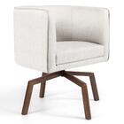 Poltrona Decorativa Sala De Estar Giratória Linho Floco Domi