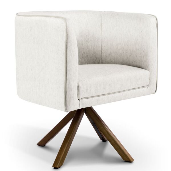 Poltrona Decorativa Sala De Estar Giratória Nix Linho G15 - G