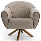 Poltrona Decorativa Sala De Estar Giratória Sacha Tressê Rúst