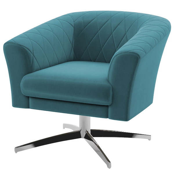 Poltrona Decorativa Sala De Estar Gizé Suede Turquesa G52 - G