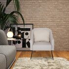 Poltrona Decorativa Sala De Estar Izzie Linho Bege Com Pés Fi