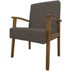 Poltrona Decorativa Sala De Estar Jade Veludo Marrom Cacau