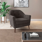 Poltrona Decorativa Sala De Estar Kyle Veludo Tabaco - Gran B