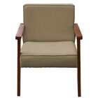 Poltrona Decorativa Sala De Estar Laura Suede Bege Escuro