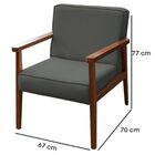 Poltrona Decorativa Sala De Estar Laura Suede Cinza