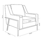 Poltrona Decorativa Sala De Estar Lecce Pés Aço Linho Marrom