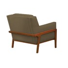 Poltrona Decorativa Sala De Estar Lecce Pés Madeira Linho Mar