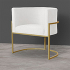 Poltrona Decorativa Sala De Estar Luana Base Gold Suede Branc