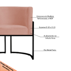 Poltrona Decorativa Sala De Estar Luana Base Preta Veludo Ros