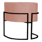 Poltrona Decorativa Sala De Estar Luana Base Preta Veludo Ros