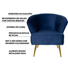 Poltrona Decorativa Sala De Estar Lucca Veludo Azul - Gran Be