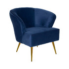 Poltrona Decorativa Sala De Estar Lucca Veludo Azul - Gran Be