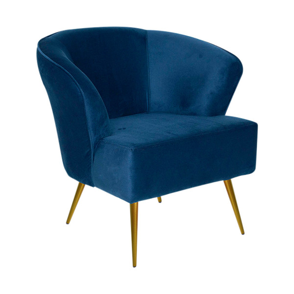 Poltrona Decorativa Sala De Estar Lucca Veludo Turquesa - Gra