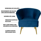 Poltrona Decorativa Sala De Estar Lucca Veludo Turquesa - Gra