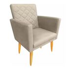 Poltrona Decorativa Sala De Estar Luna Suede Bege