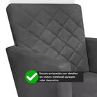 Poltrona Decorativa Sala De Estar Luna Suede Cinza Grafite