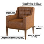 Poltrona Decorativa Sala De Estar Madonna Couro Caramelo G52