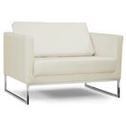 Poltrona Decorativa Sala De Estar Maia 106cm C26 Corino Bege