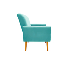 Poltrona Decorativa Sala De Estar Malibu Suede Azul Tiffany