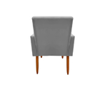 Poltrona Decorativa Sala De Estar Malibu Suede Cinza