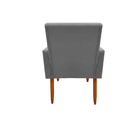 Poltrona Decorativa Sala De Estar Malibu Suede Cinza Escuro