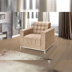 Poltrona Decorativa Sala De Estar Marshal Veludo Bege G30 - G