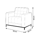 Poltrona Decorativa Sala De Estar Marshal Veludo Bege G30 - G