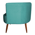 Poltrona Decorativa Sala De Estar Megan Veludo Azul Turquesa