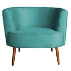 Poltrona Decorativa Sala De Estar Megan Veludo Azul Turquesa