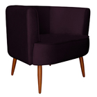 Poltrona Decorativa Sala De Estar Megan Veludo Roxo - Montana