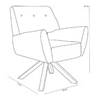 Poltrona Decorativa Sala De Estar Melli Base Giromad Giratóri