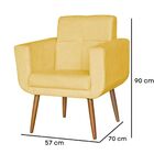 Poltrona Decorativa Sala De Estar Milena Suede Amarelo