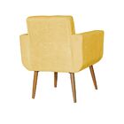 Poltrona Decorativa Sala De Estar Milena Suede Amarelo