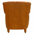 Poltrona Decorativa Sala De Estar Níger Pés Madeira Couro Mel