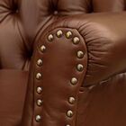 Poltrona Decorativa Sala De Estar Níger Pés Madeira Couro - T