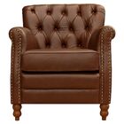 Poltrona Decorativa Sala De Estar Níger Pés Madeira Couro - T