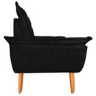 Poltrona Decorativa Sala De Estar Opala Clean Suede Preto