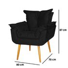 Poltrona Decorativa Sala De Estar Opalla Suede Preto