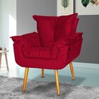 Poltrona Decorativa Sala De Estar Opalla Suede Vermelho