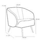 Poltrona Decorativa Sala De Estar Pés Alumínio Rosê Winy Velu
