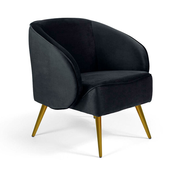 Poltrona Decorativa Sala De Estar Pés Alumínio Rosê Winy Velu