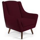 Poltrona Decorativa Sala De Estar Pés De Madeira Naomi Veludo