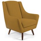 Poltrona Decorativa Sala De Estar Pés De Madeira Naomi Veludo