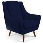 Poltrona Decorativa Sala De Estar Pés De Madeira Naomi Veludo