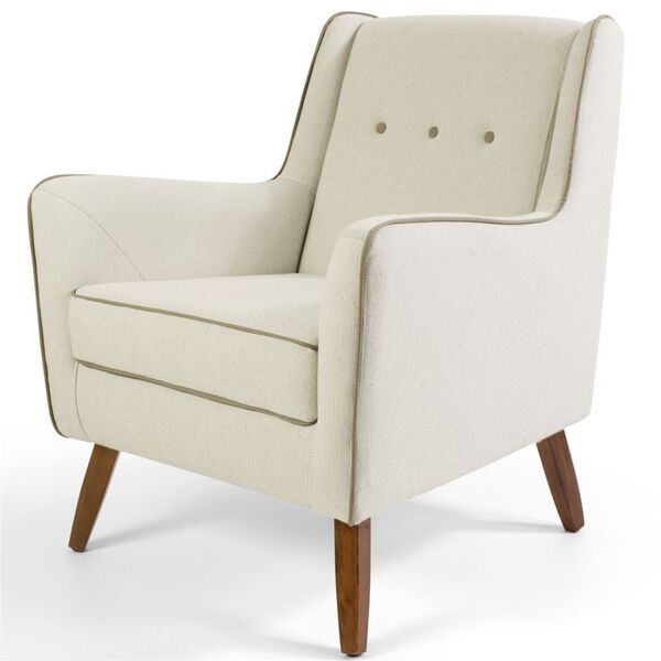 Poltrona Decorativa Sala De Estar Pés De Madeira Teresa Algod